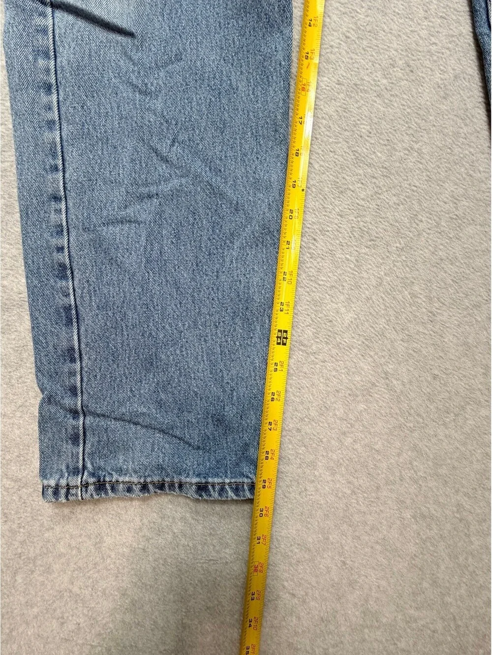 Levi's 505 Mens Jeans W38 L32 Light Wash Regular Fit Straight Leg Distressed Hem